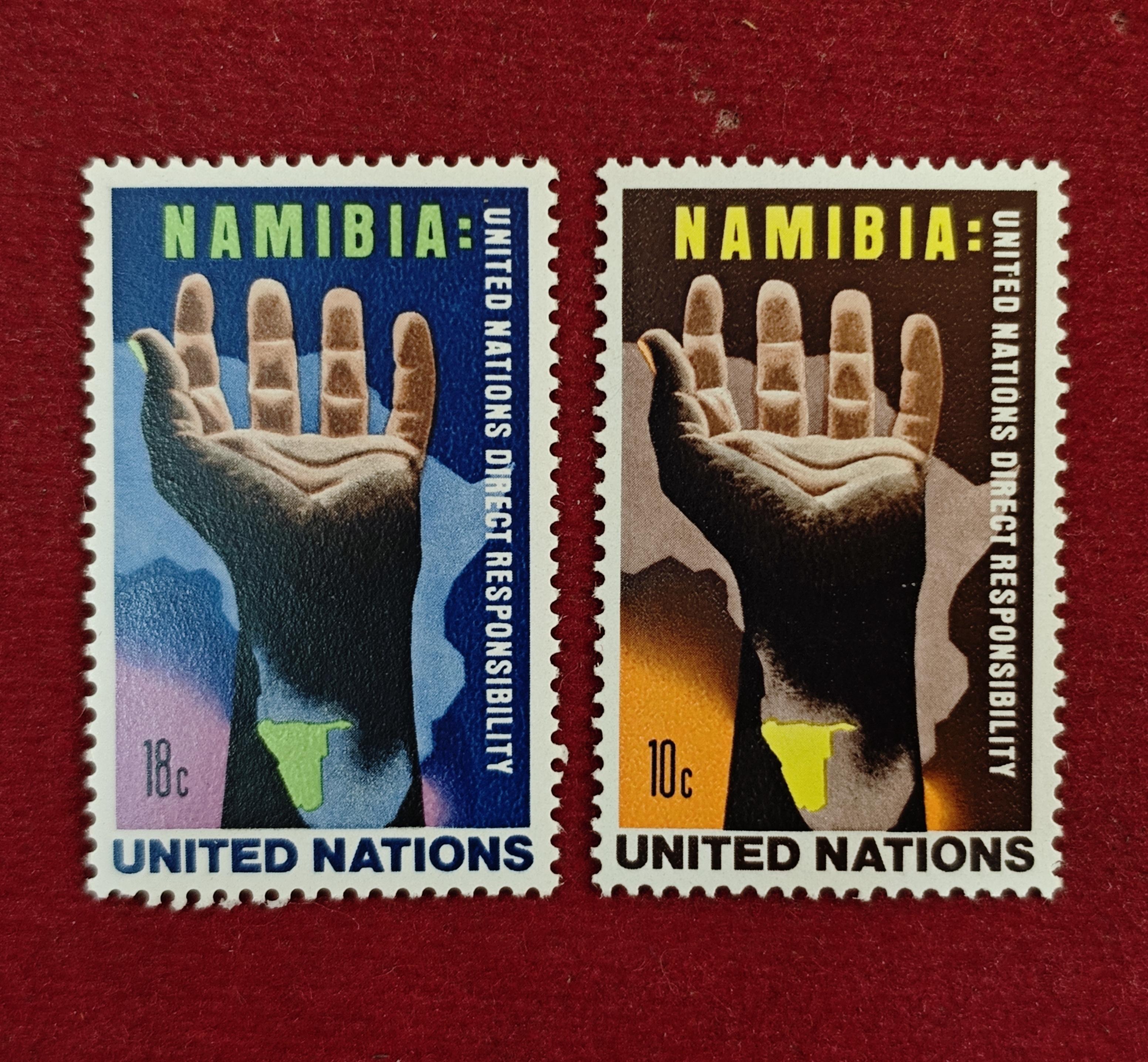 Stamp :- United Nations 10¢ & 18¢ “Namibia: United Nations Direct Responsibility” Stamps