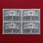 Stamp :- United Nations 3¢ – General Assembly Commemorative (Block of Four)