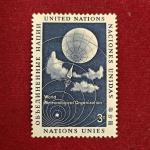 Stamp :- United Nations 3¢ Stamp — World Meteorological Organization (WMO) Commemorative Issue