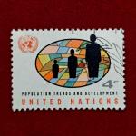 Stamp :- United Nations 4¢ “Population Trends and Development” Commemorative Stamp