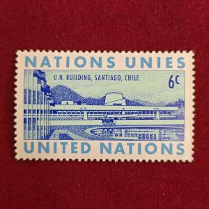 Stamp :- United Nations 6¢ “U.N. Building, Santiago, Chile” Stamp