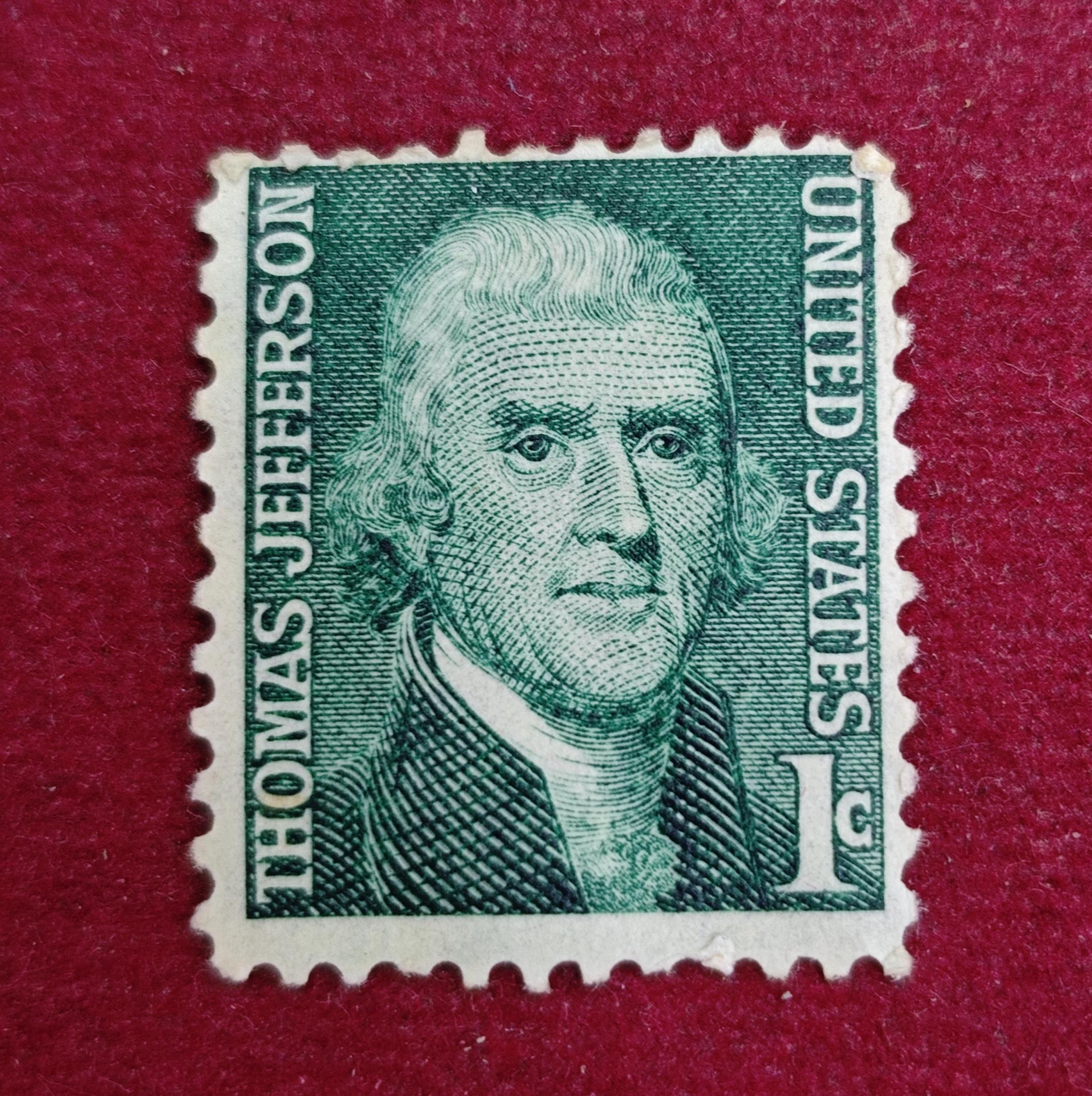 Stamp :-United States (USA ) 1c Thomas Jefferson Postage Stamp