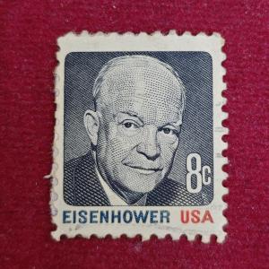 Stamp :- USA 6¢ – Blue Portrait Definitive Stamps (Eisenhower Issue)
