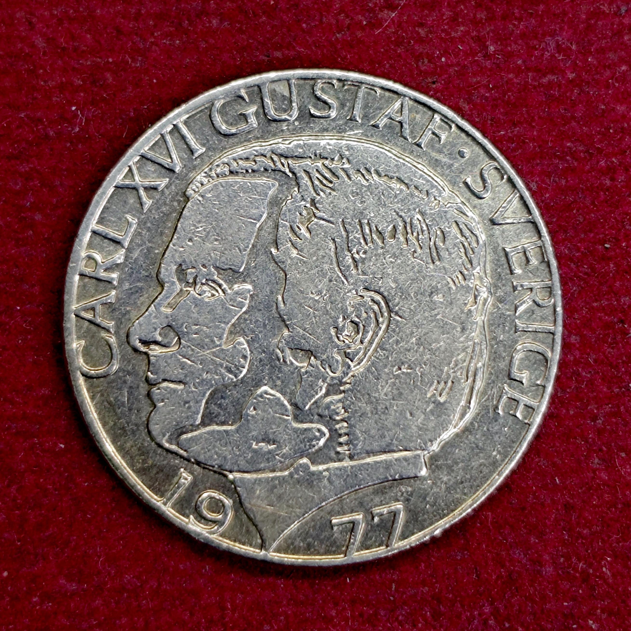 Sweden 1 Krona Carl XVI Gustaf 1977 Coin