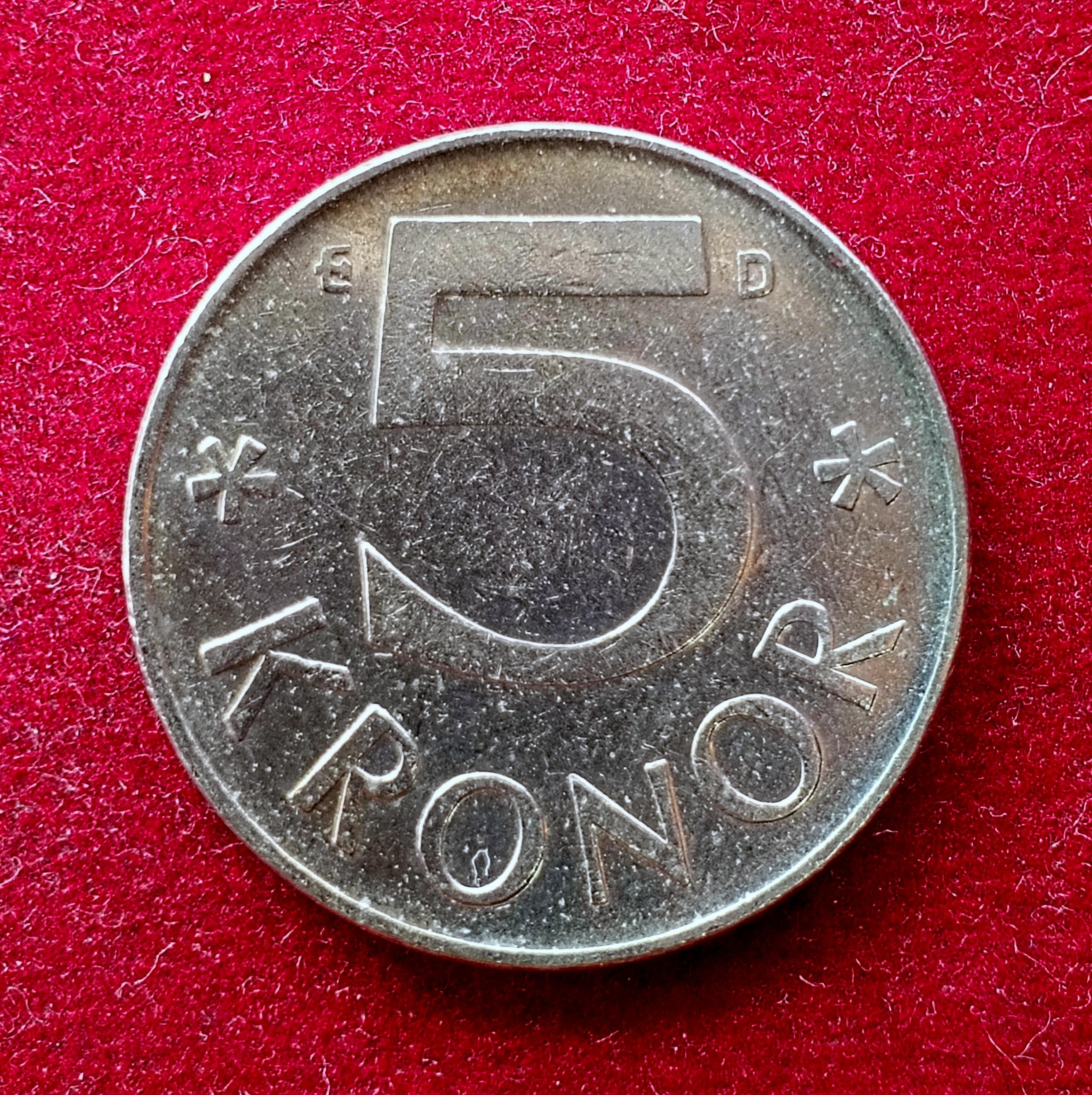 Sweden 5 Kronor Carl XVI Gustaf 1987 Coin
