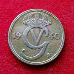 Sweden 50 Ore Gustaf V 1940 Coin