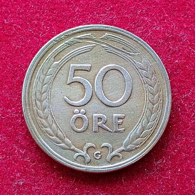 Sweden 50 Ore Gustaf V 1940 Coin