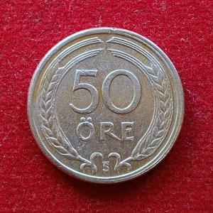 Sweden 50 Ore Gustaf V 1947 Coin
