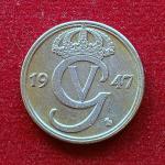 Sweden 50 Ore Gustaf V 1947 Coin