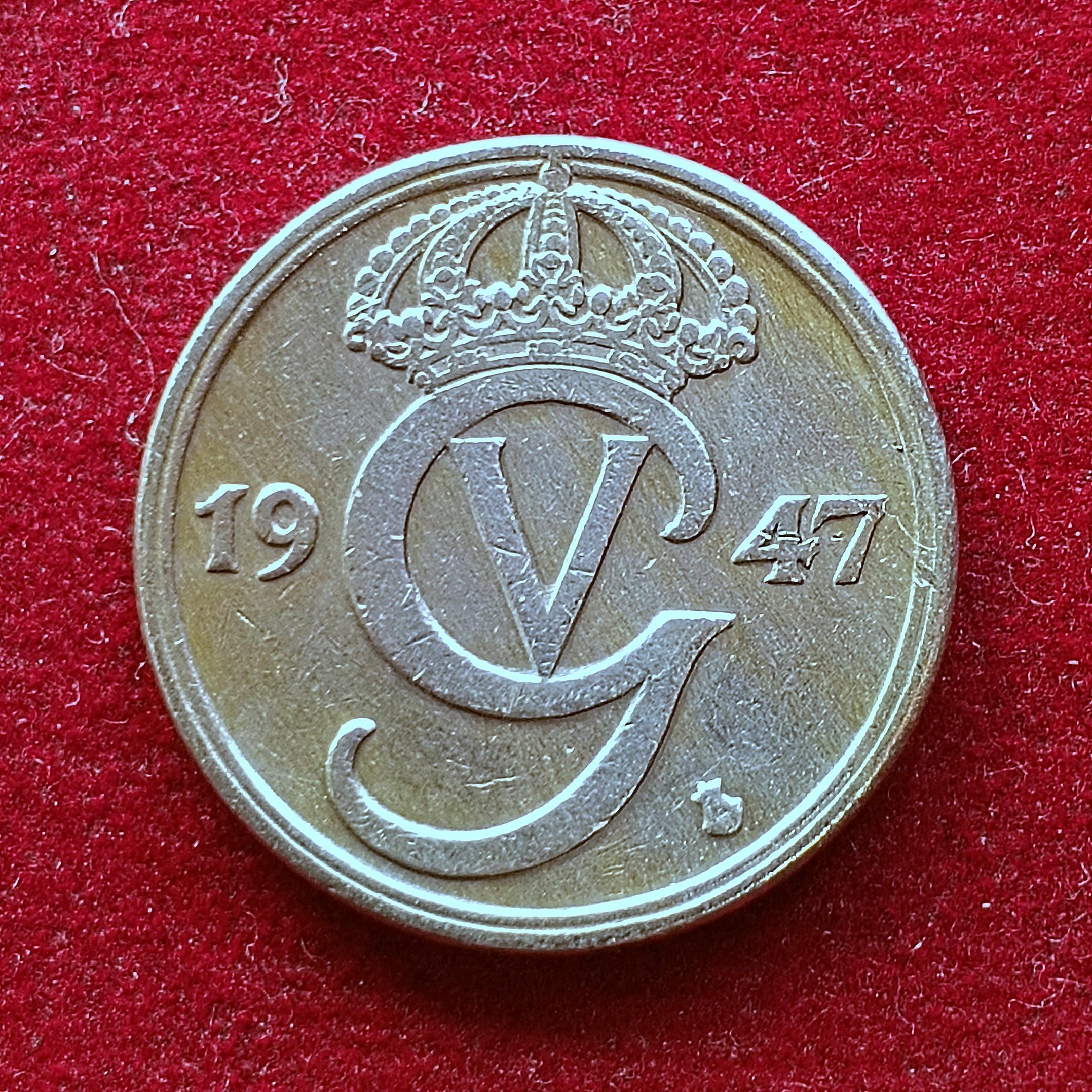 Sweden 50 Ore Gustaf V 1947 Coin