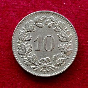 Switzerland 10 Rappen 1962 Coin