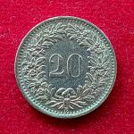 Switzerland 20 Rappen Libertas 1969 Coin