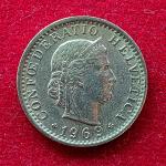 Switzerland 20 Rappen Libertas 1969 Coin