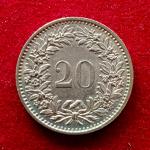 Switzerland 20 Rappen Libertas 1975 Coin