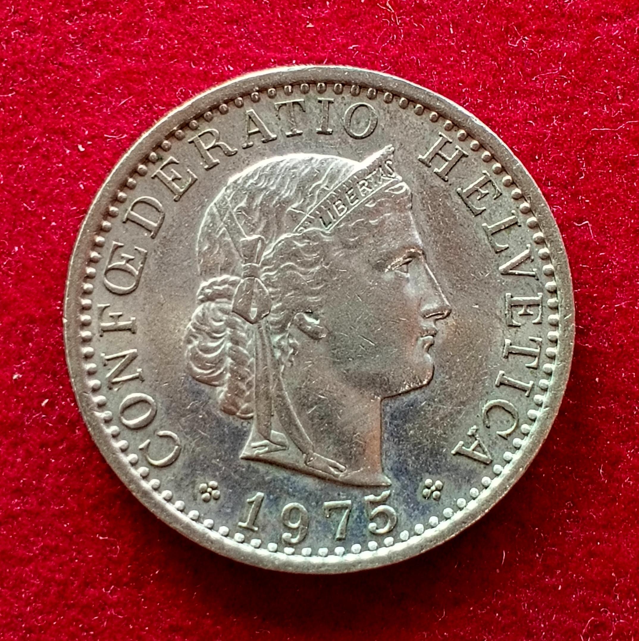 Switzerland 20 Rappen Libertas 1975 Coin