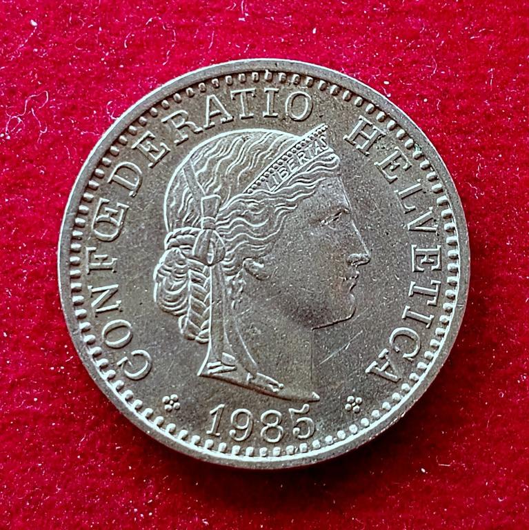 Switzerland 20 Rappen Libertas 1985 Coin