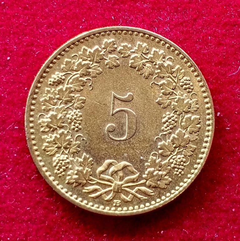 Switzerland 5 Rappen Libertas 2008 Coin