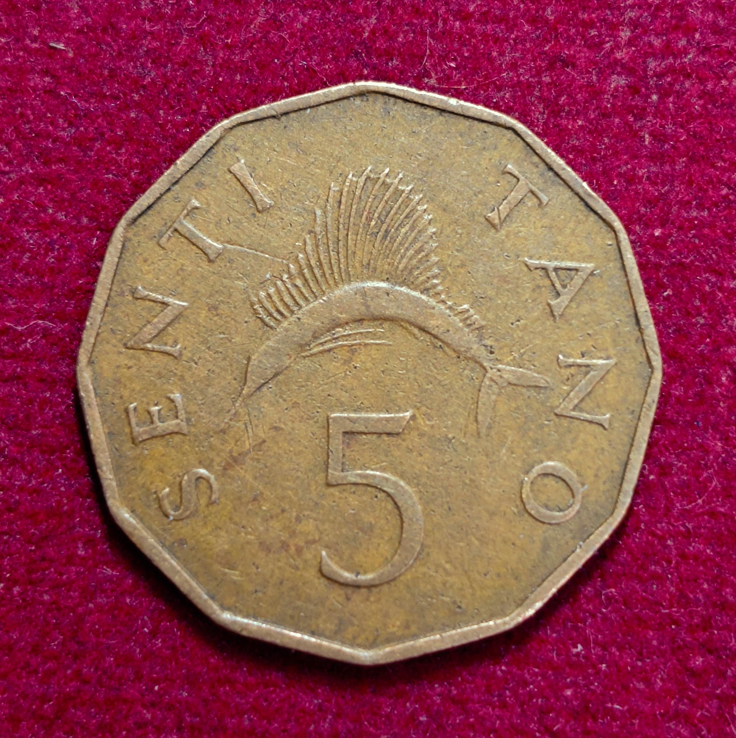 Tanzania 5 Senti 1966 Coin