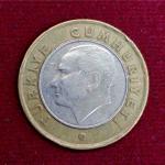 Turkey 1 Lira 2010 Coin