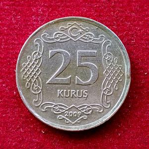 Turkey 25 Kurus 2009 Coin