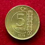 Turkey 5 Kurus 2019 Coin