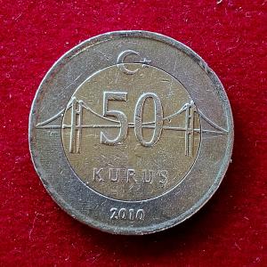 Turkey 50 Kurus 2010 Coin