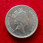 United Kingdom 5 Pence – Elizabeth II 3rd portrait; small type 1991 Coin