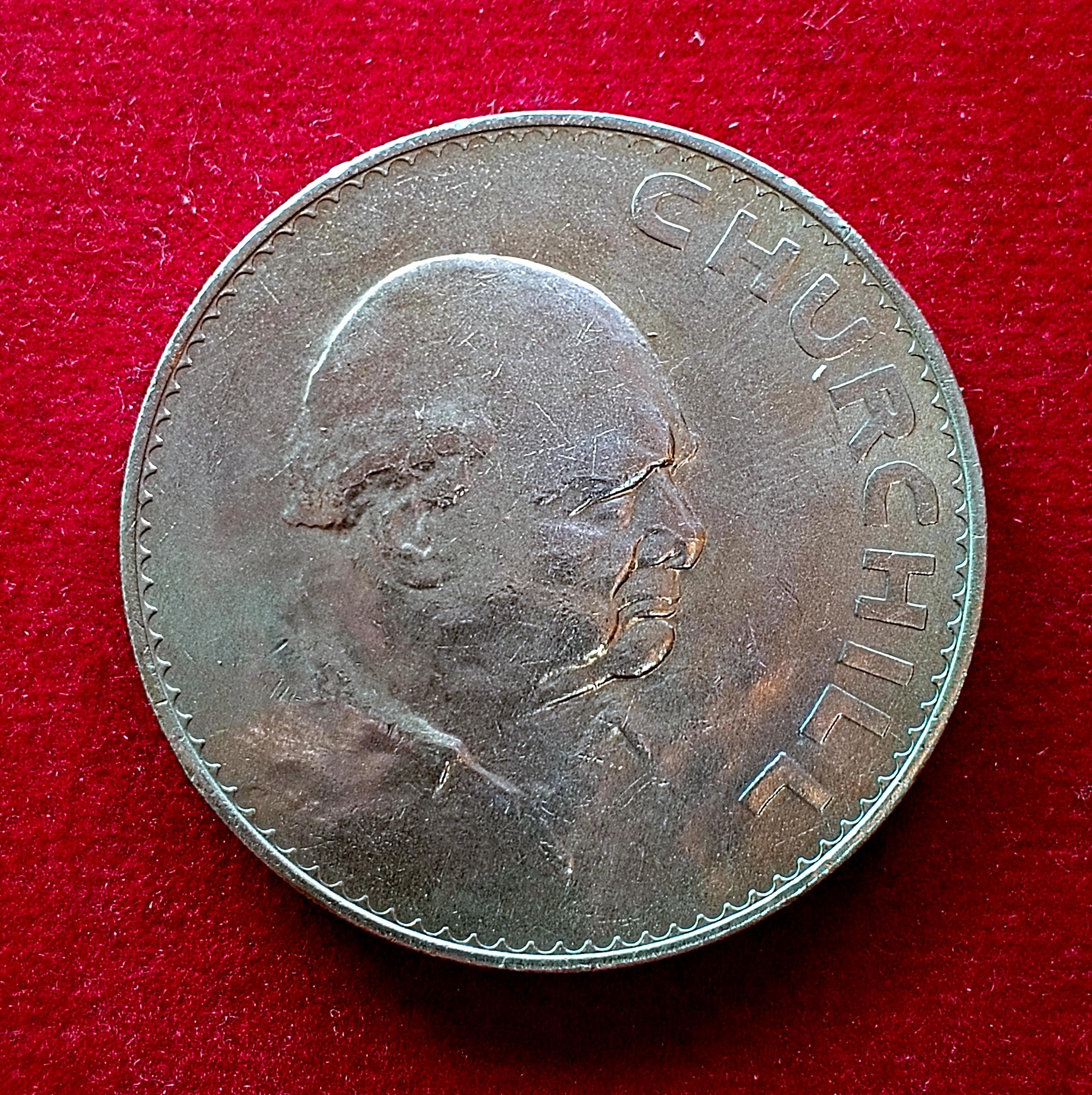 United Kingdom (UK) 1 Crown Elizabeth II Churchill 1965 Commemorative Coin