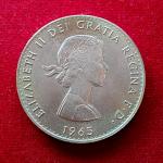United Kingdom (UK) 1 Crown Elizabeth II Churchill 1965 Commemorative Coin