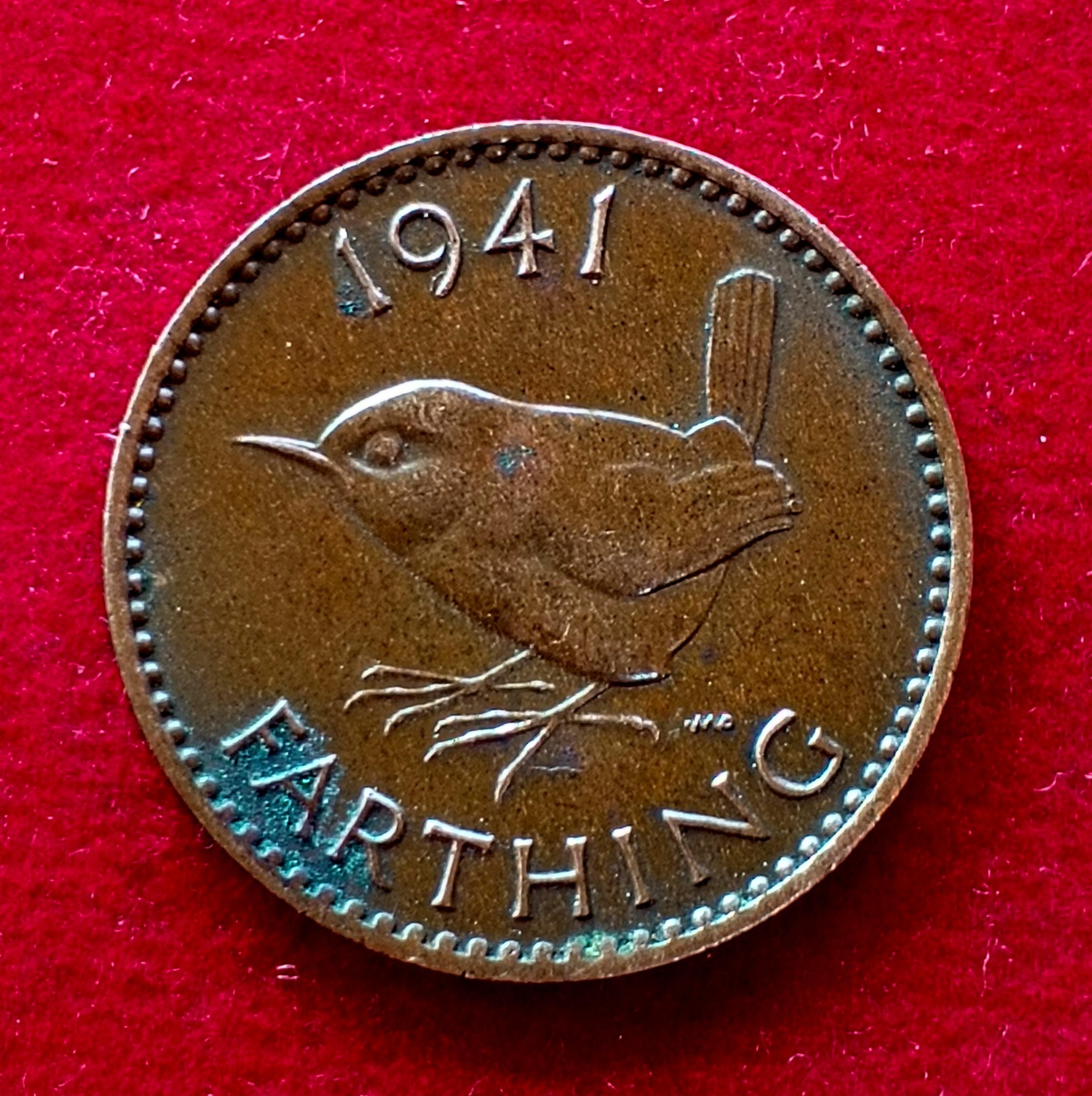 United Kingdom (UK) 1 Farthing George VI 1941 Coin