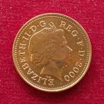 United Kingdom (UK) 1 New Penny Elizabeth II 2000 Coin
