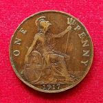 United Kingdom (UK) 1 Penny Edward VII 1917 Coin