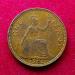 United Kingdom (UK) 1 Penny Elizabeth II 1962 Coin