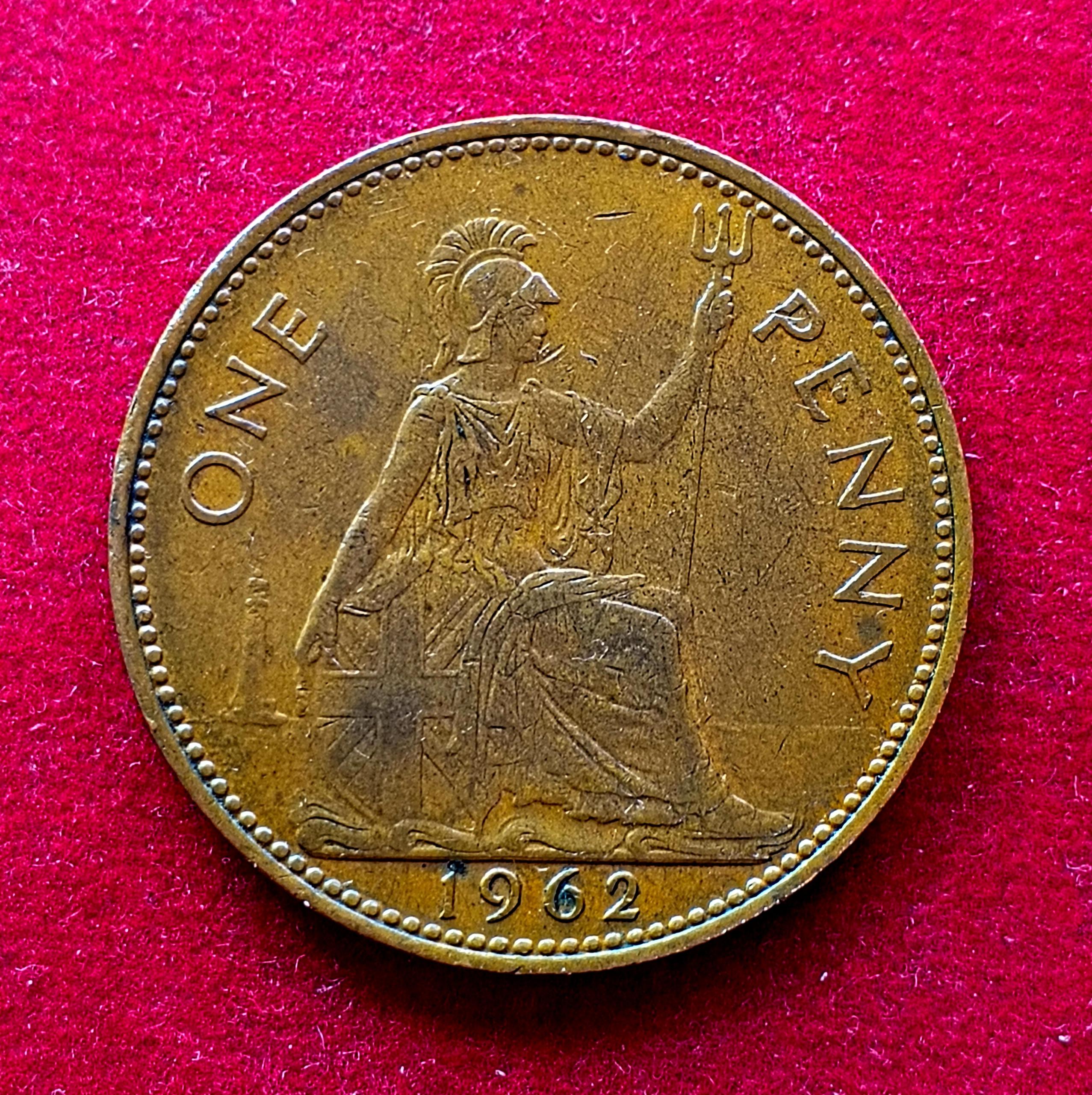 United Kingdom (UK) 1 Penny Elizabeth II 1962 Coin