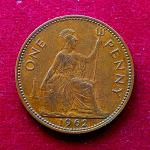 United Kingdom (UK) 1 Penny Elizabeth II 1962 Coin