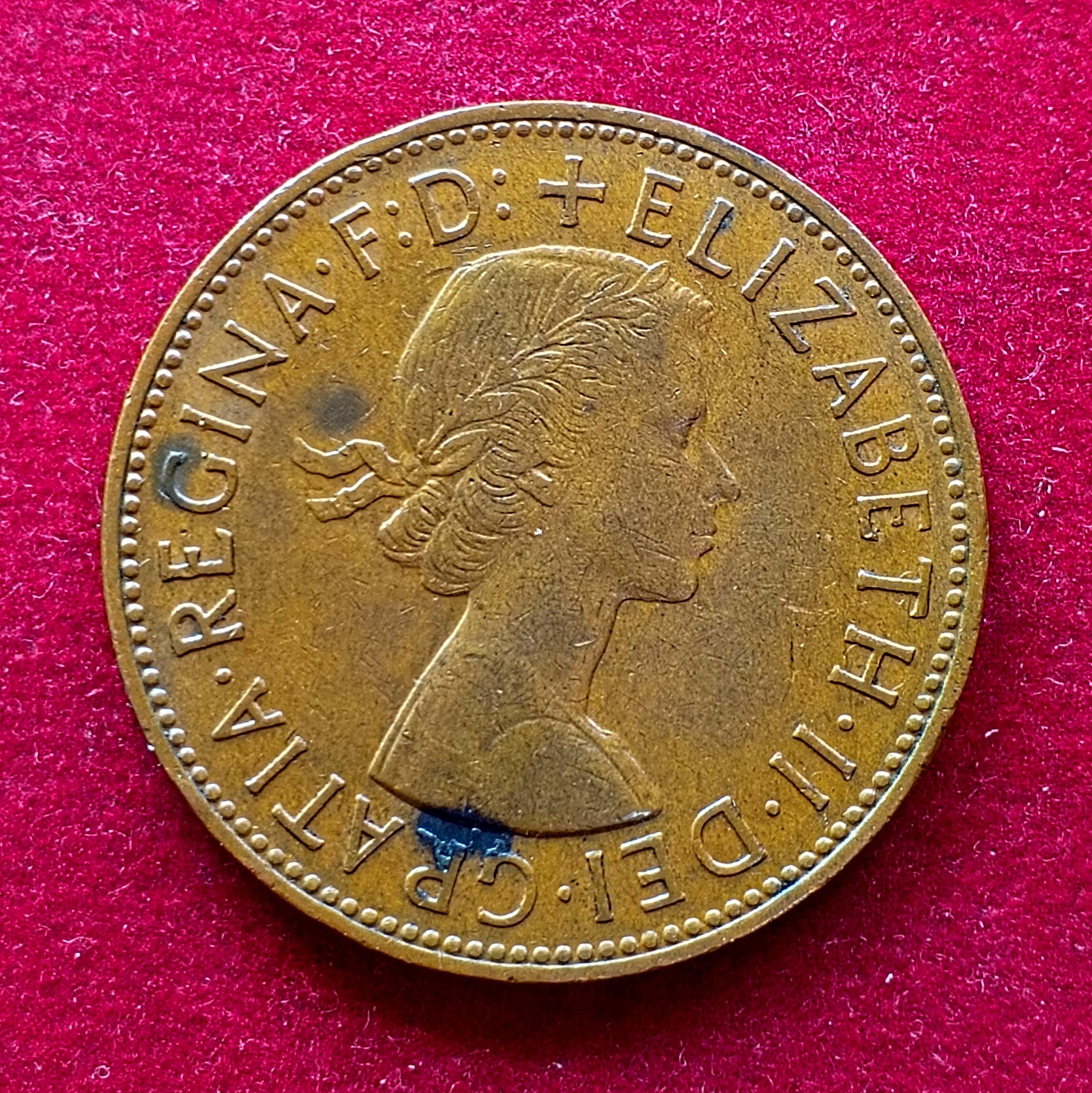 United Kingdom (UK) 1 Penny Elizabeth II 1962 Coin