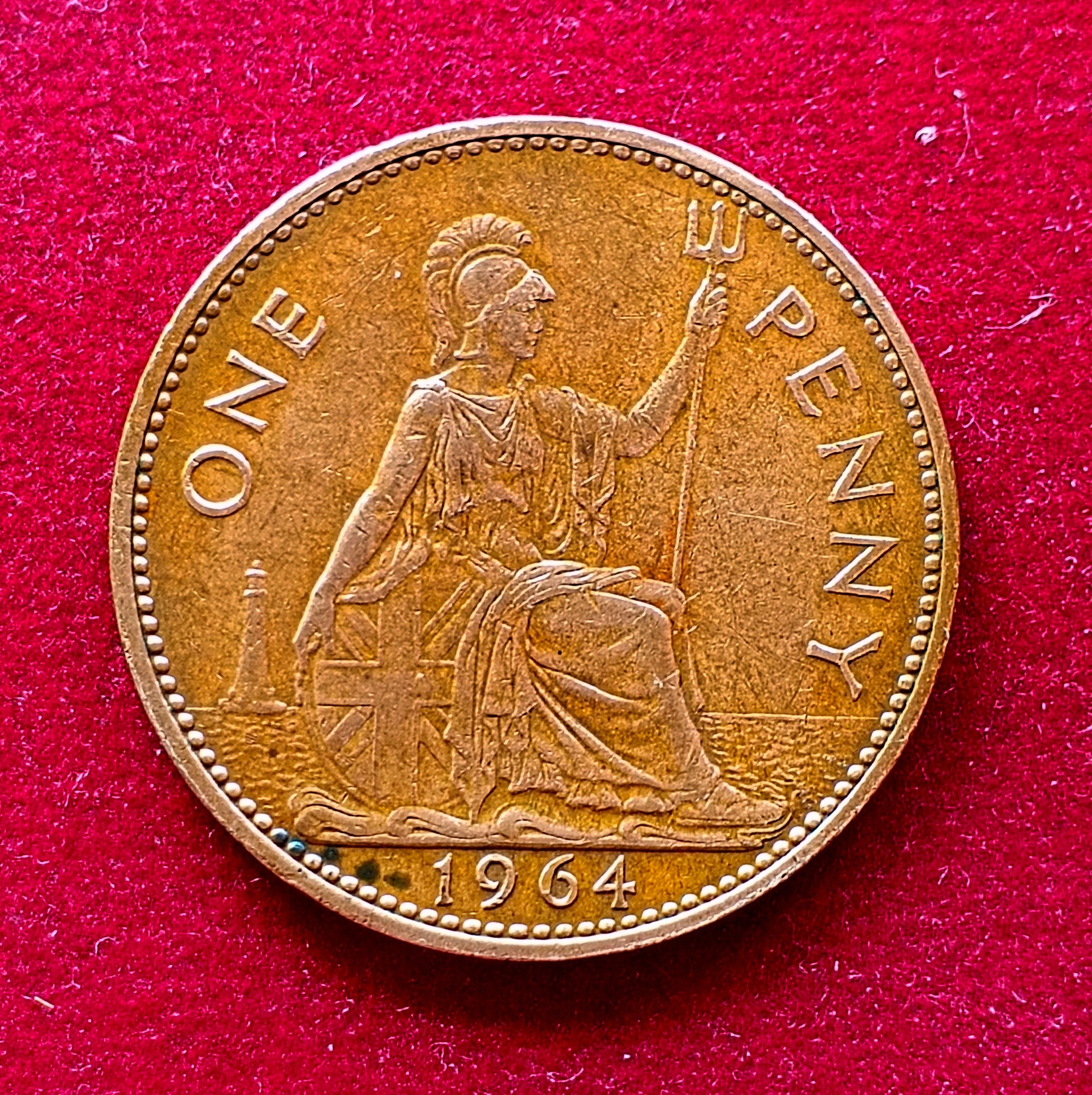 United Kingdom (UK) 1 Penny Elizabeth II 1964 Coin