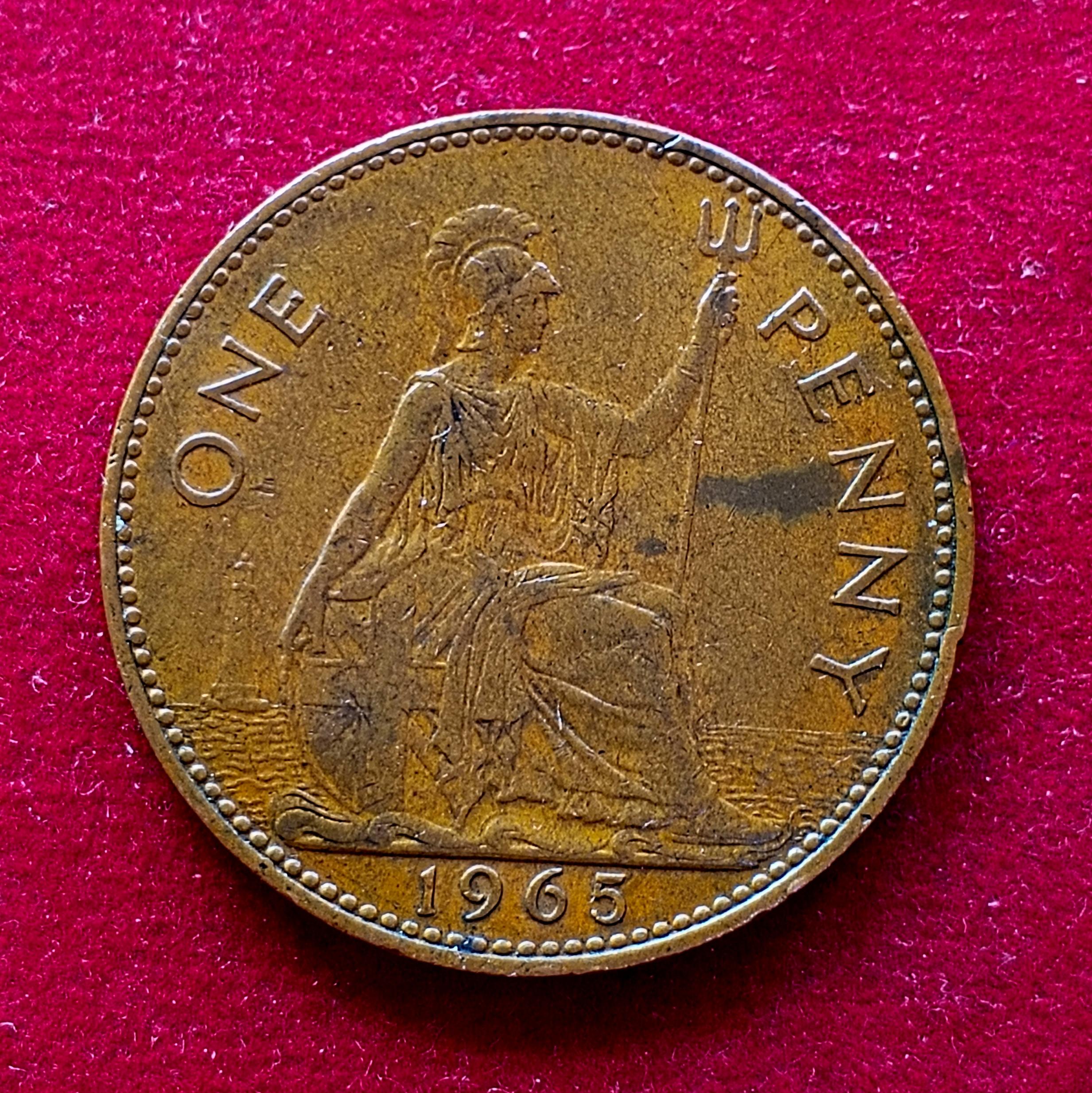 United Kingdom (UK) 1 Penny Elizabeth II 1965 Coin