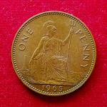 United Kingdom (UK) 1 Penny Elizabeth II 1965 Coin