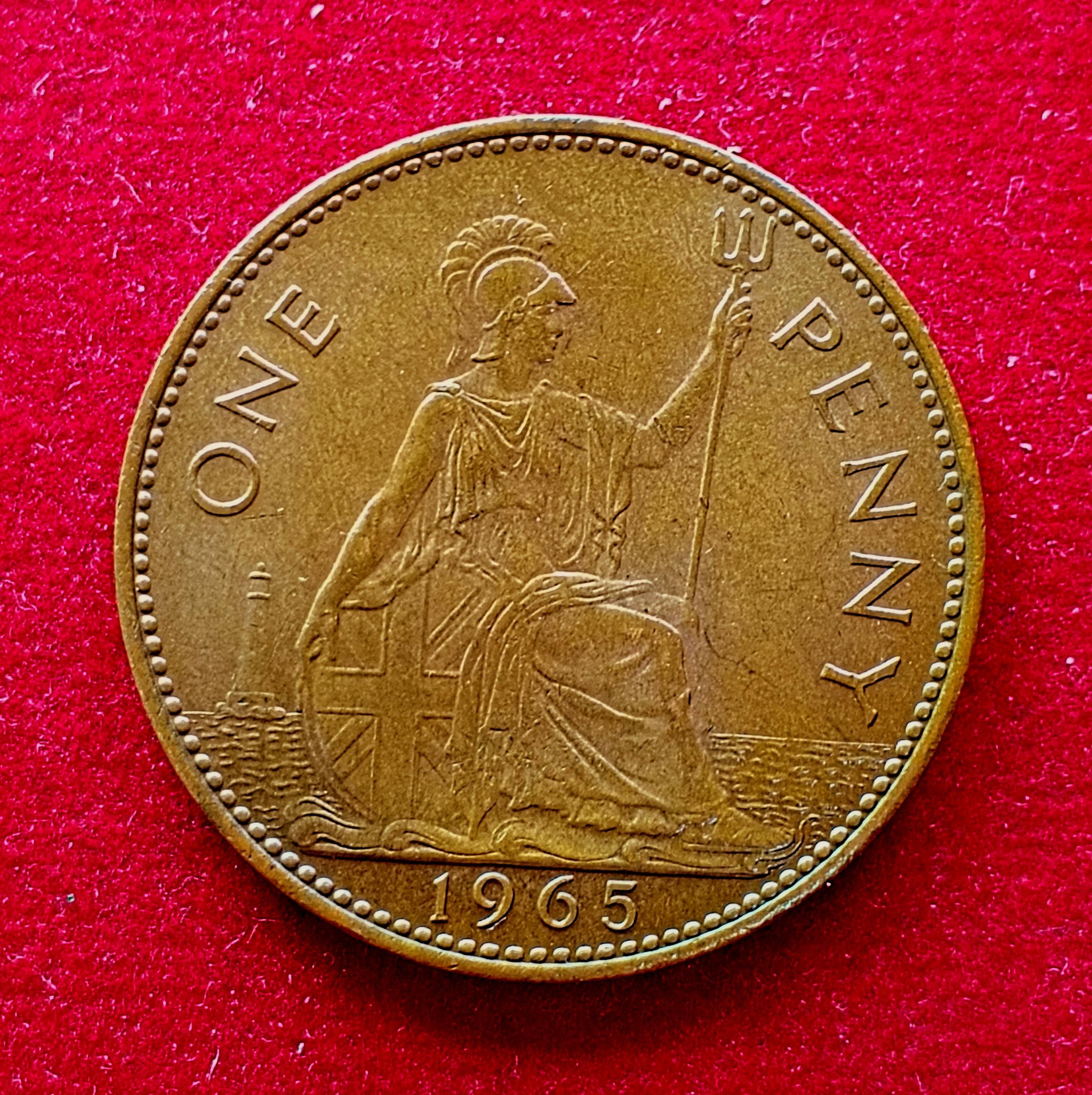 United Kingdom (UK) 1 Penny Elizabeth II 1965 Coin