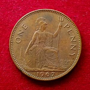 United Kingdom (UK) 1 Penny Elizabeth II 1967 Coin