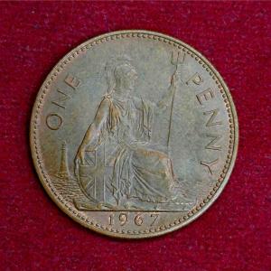United Kingdom (UK) 1 Penny Elizabeth II 1967 Coin