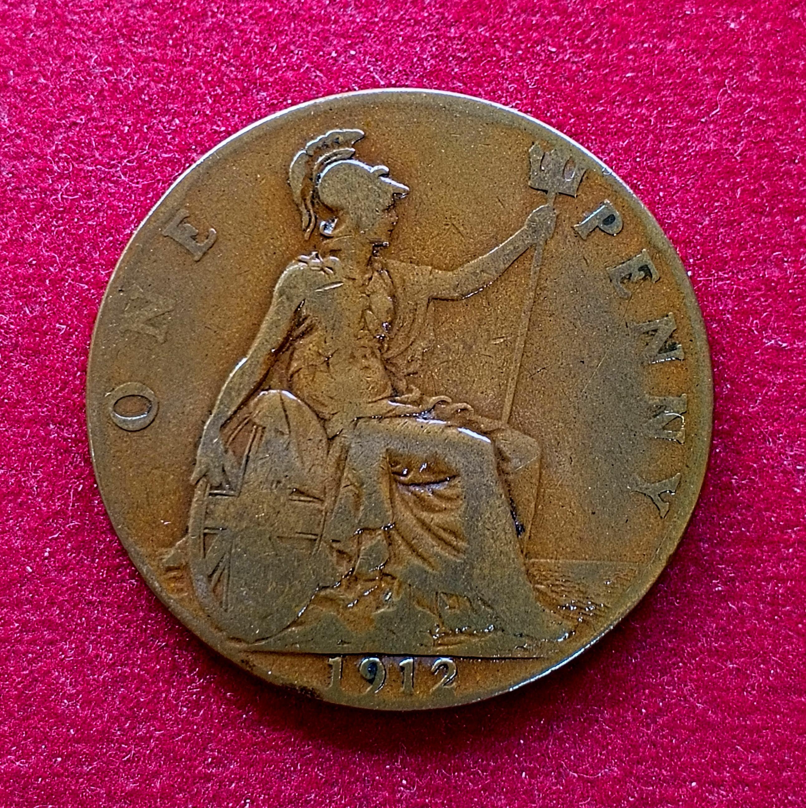 United Kingdom (UK) 1 Penny George V 1912 Coin