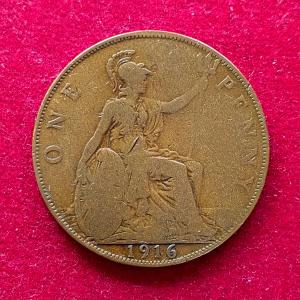 United Kingdom (UK) 1 Penny George V 1916 Coin
