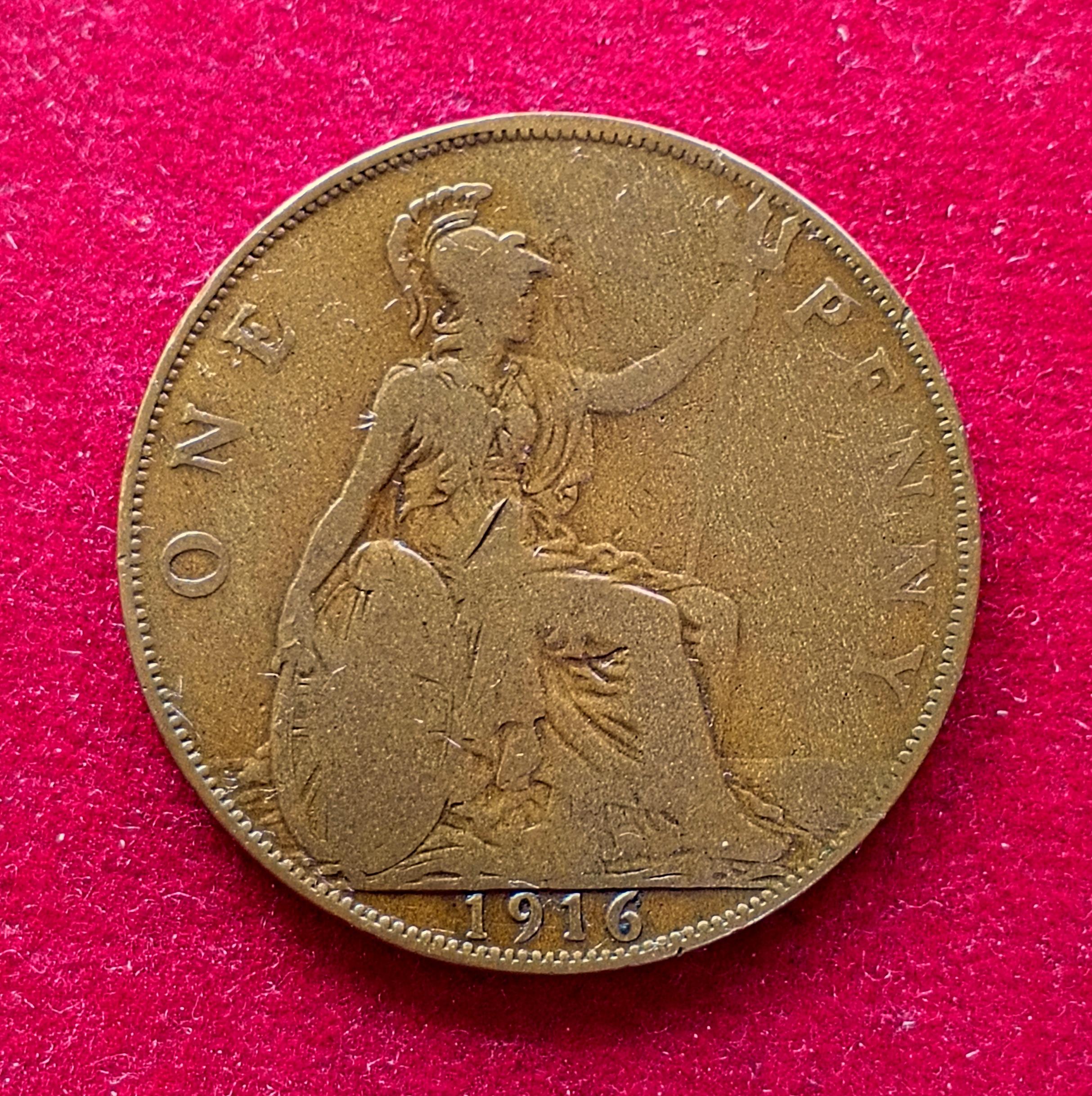 United Kingdom (UK) 1 Penny George V 1916 Coin