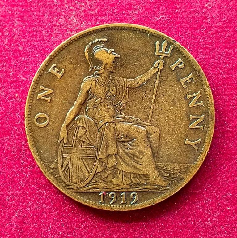 United Kingdom (UK) 1 Penny George V 1919 Coin