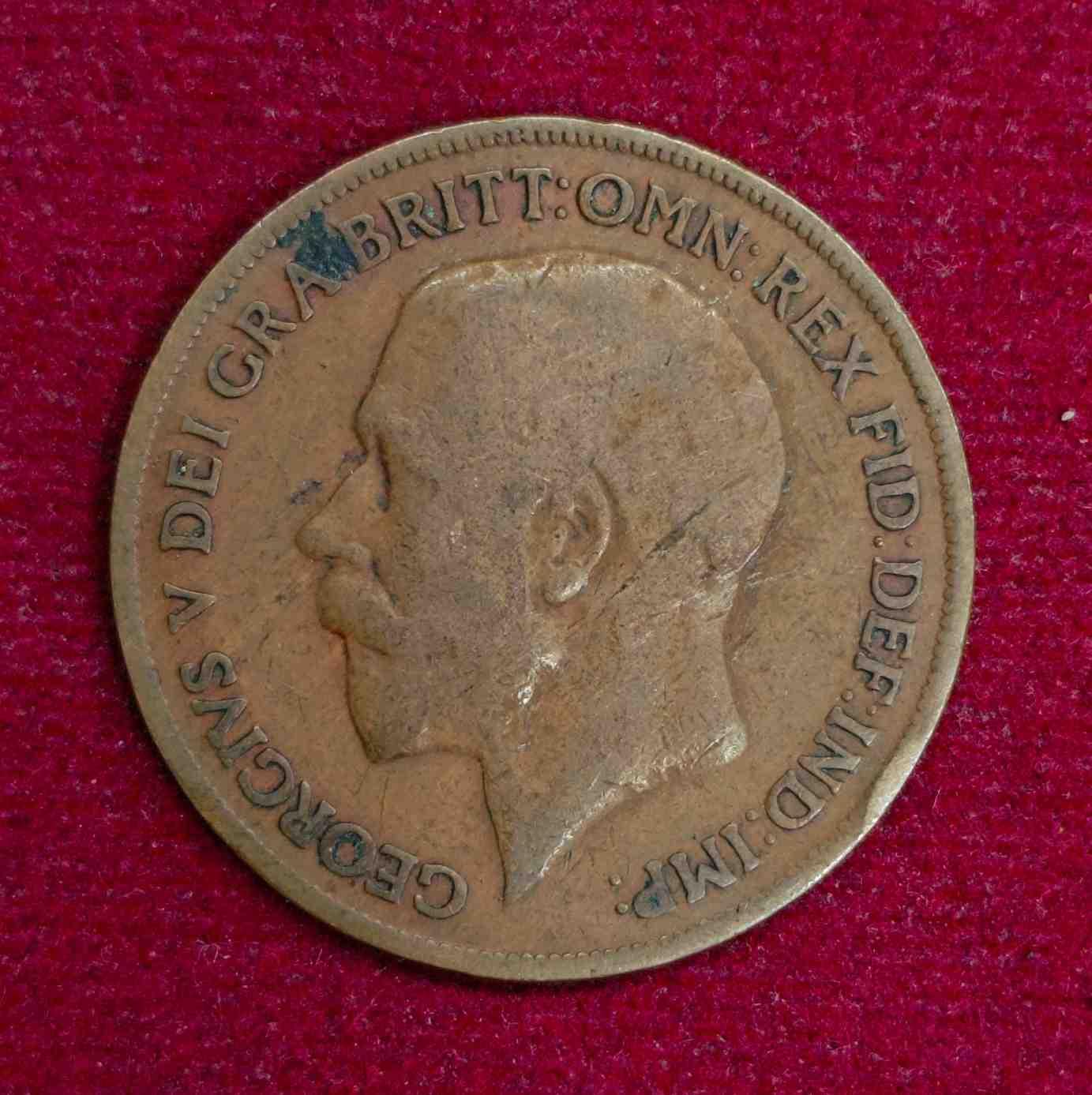 United Kingdom (UK) 1 Penny George V 1919 Coin
