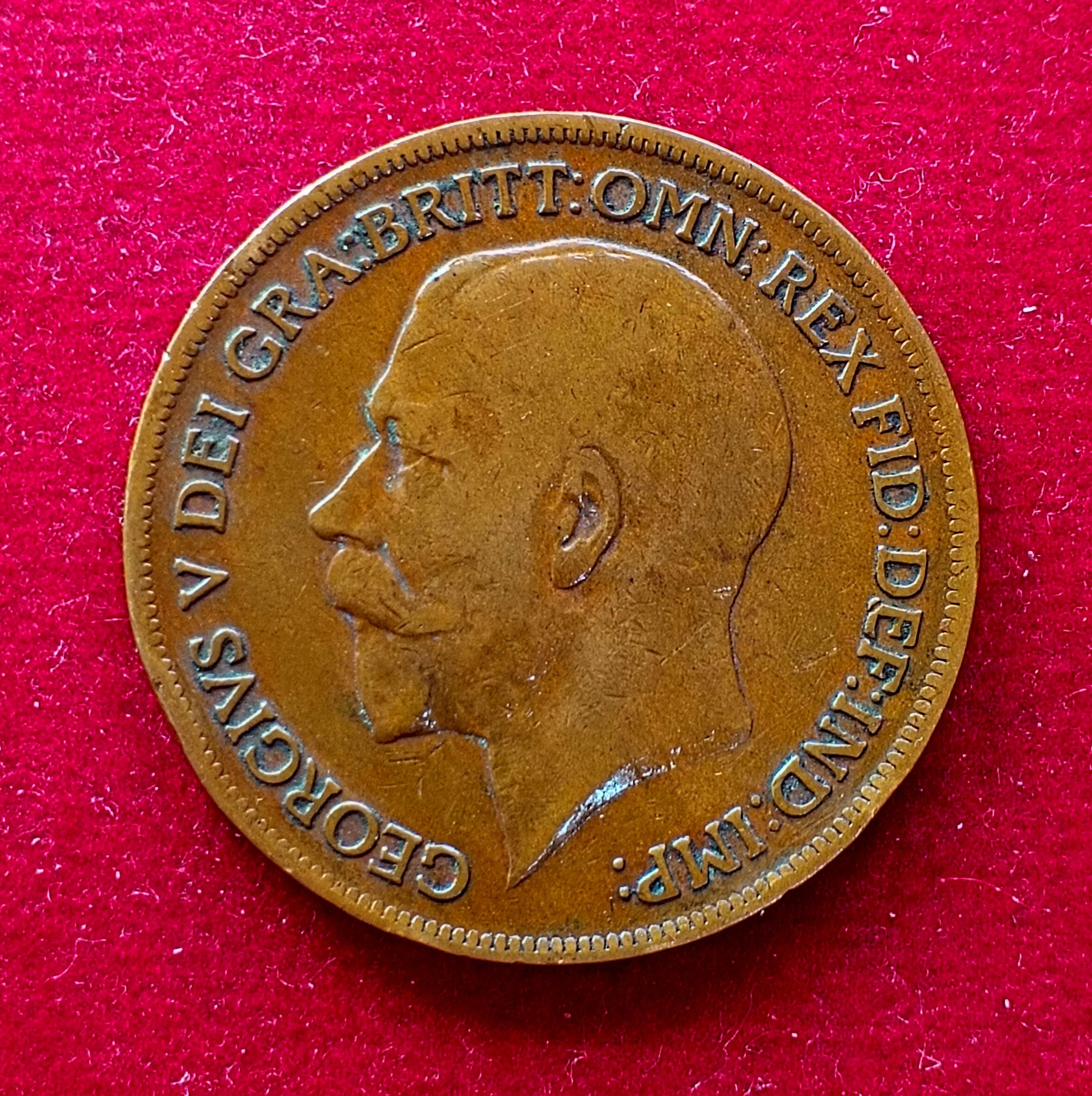 United Kingdom (UK) 1 Penny George V 1919 Coin