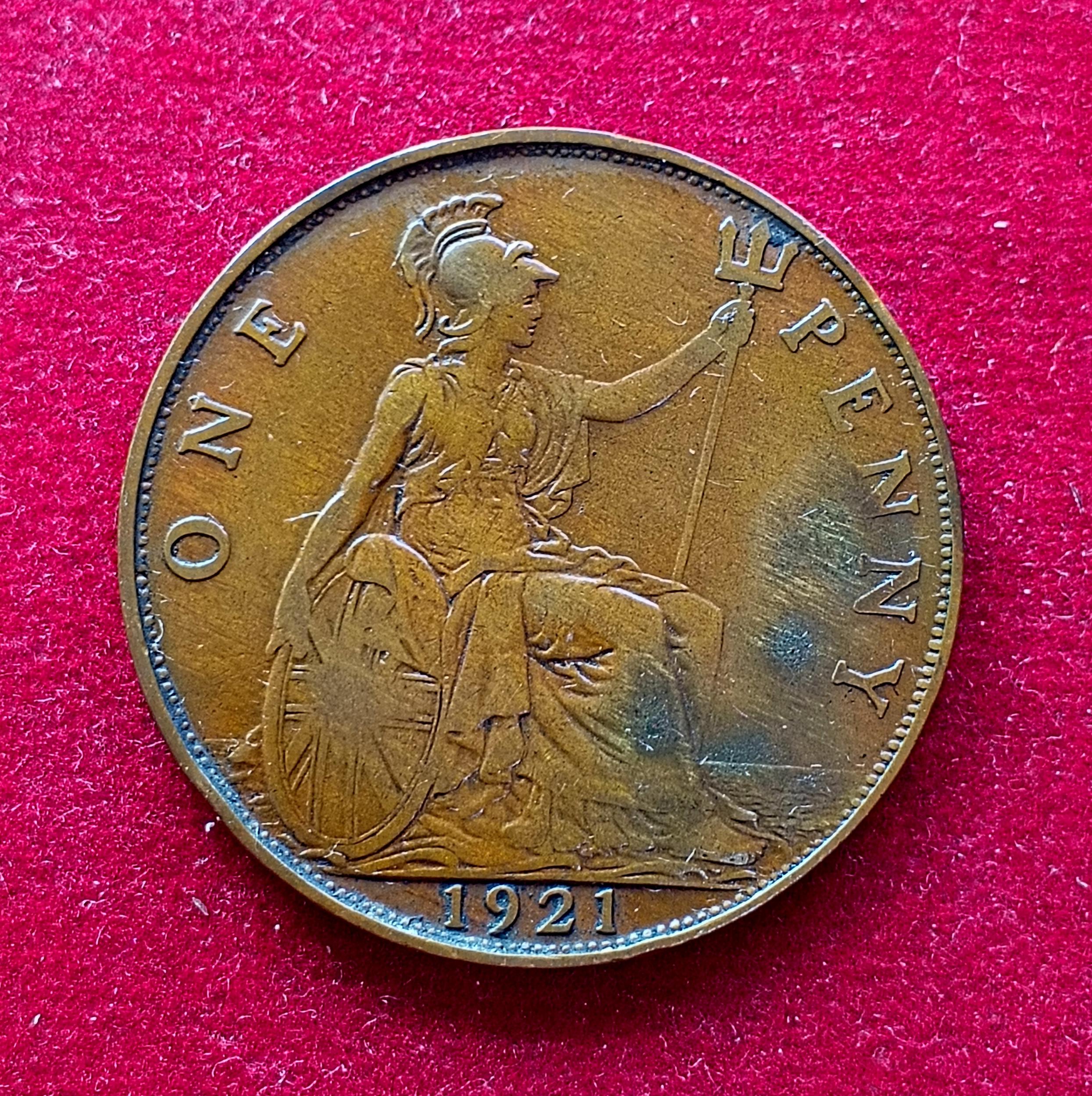 United Kingdom (UK) 1 Penny George V 1921 Coin