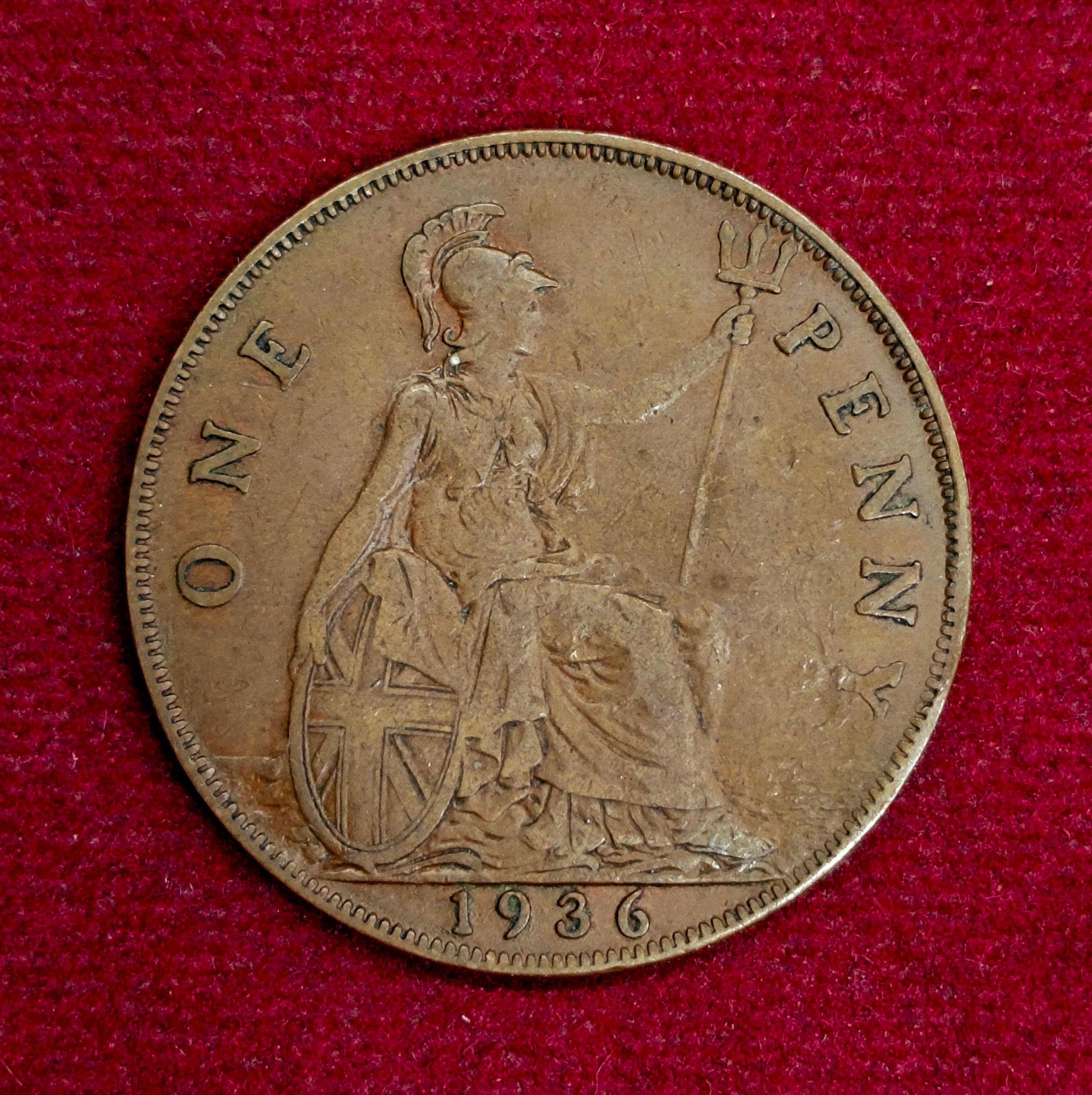 United Kingdom (UK) 1 Penny - George V 1936 Coin